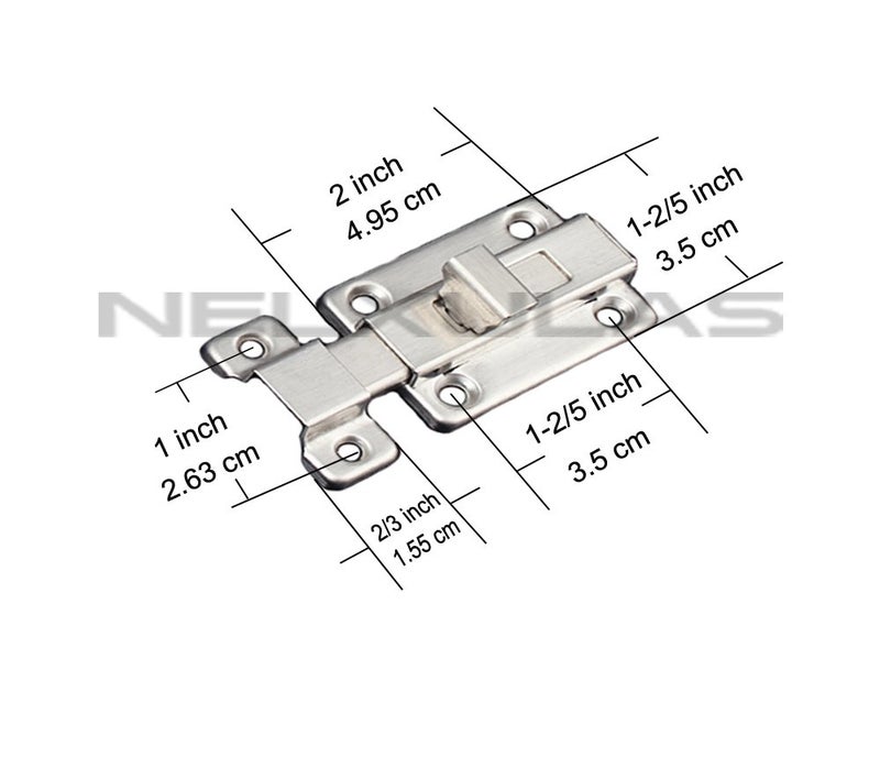NELXULAS Stainless Steel Door Latch Sliding Lock Barrel Bolt (4-1/5") - Image 2